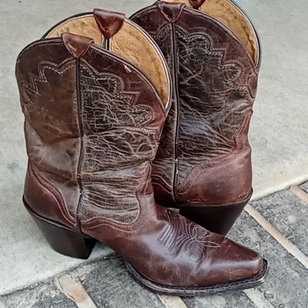 JB Dillon Women's Brown Goatskin South Western Leather Boots Date Night Country - Picture 2 of 5